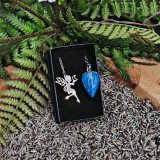 Pendule Apatite bleue et cristal de roche S3
