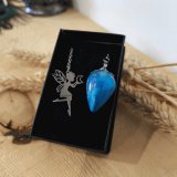 Pendule Apatite bleue et cristal de roche S3