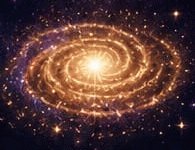 Galaxie spirale dorée